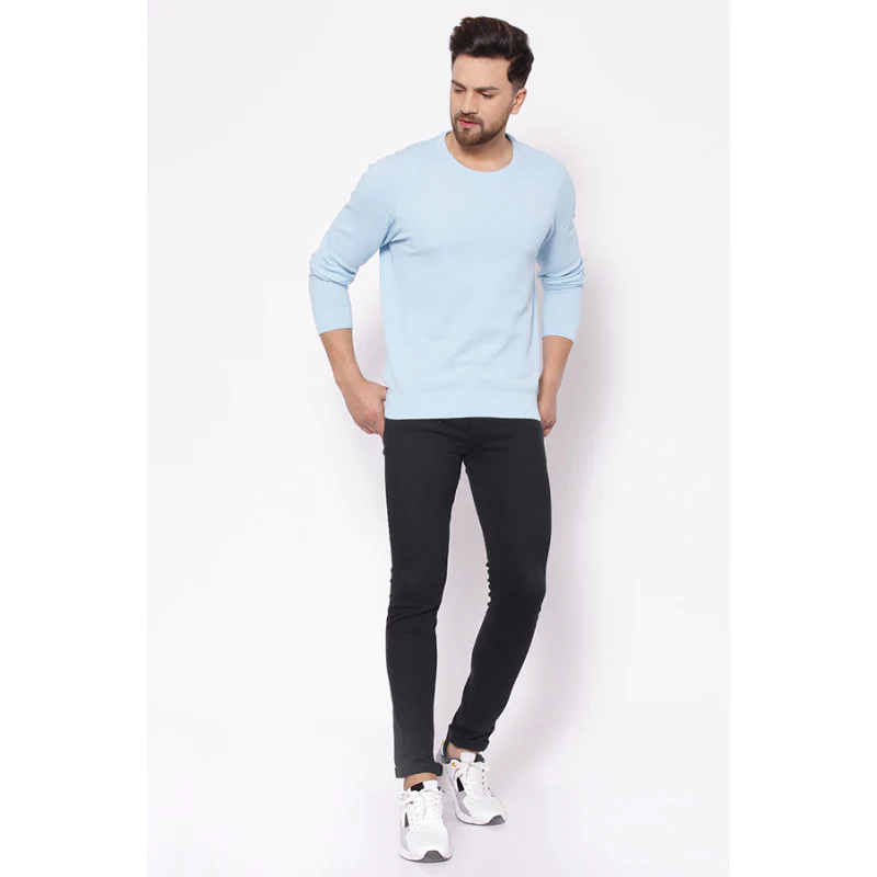 Men's Sky Blue Sweater - Image 4