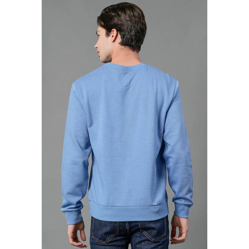 Men's Slate Blue Graphic Print Sweatshirt - Image 3