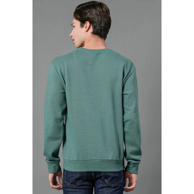 Men's Slate Green Graphic Print Sweatshirt - Image 3