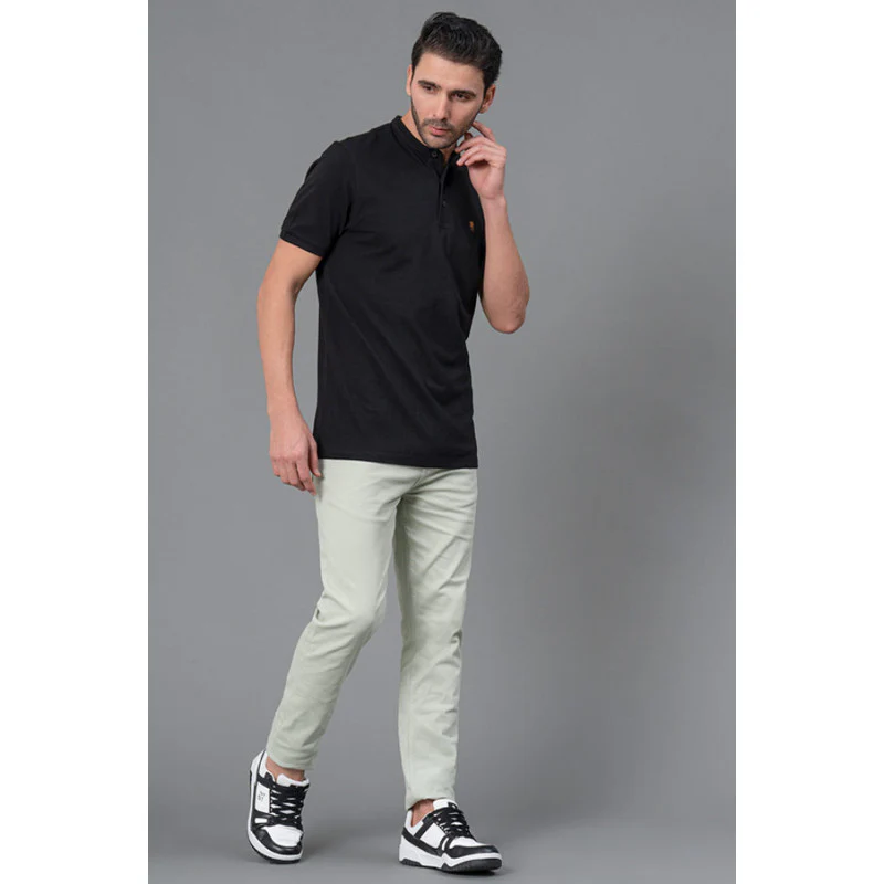 Men's Slate Green Solid Washed Cotton Spandex Skinny Jeans - Image 5
