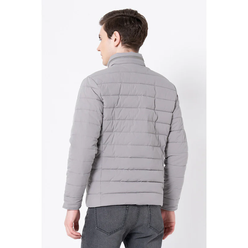 Men's Slate Grey  Solid Jacket - Image 3