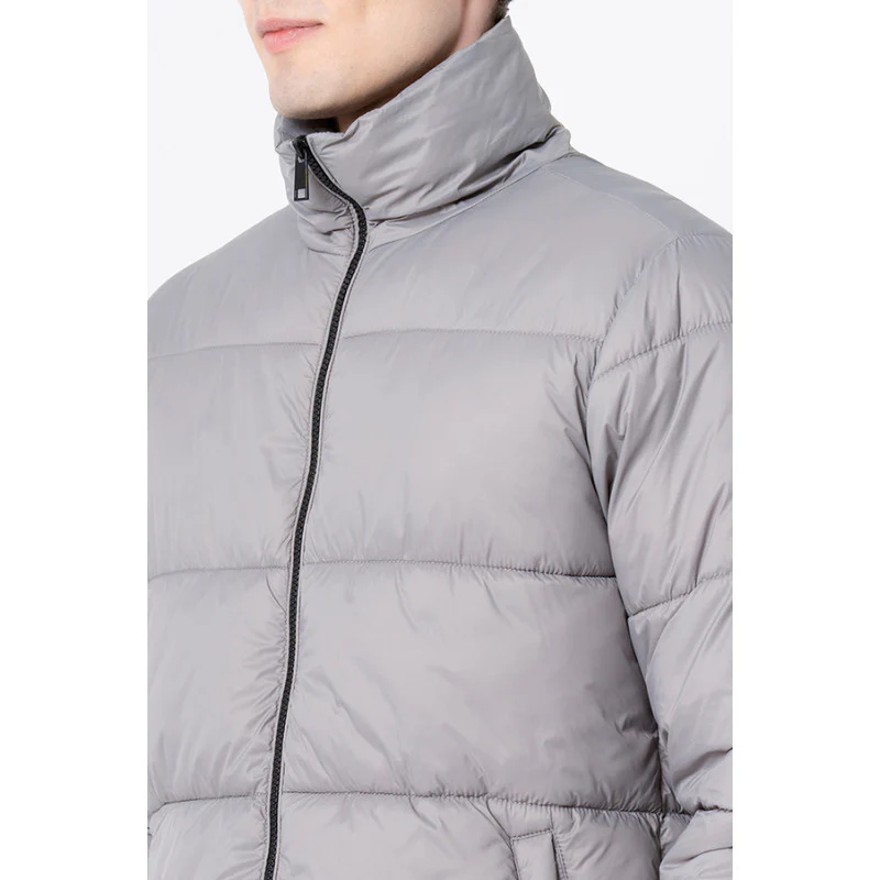 Men's Slate Grey Solid Jacket - Image 4