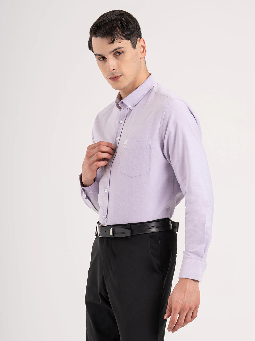 Mens Solid Oxford Shirt - Image 3