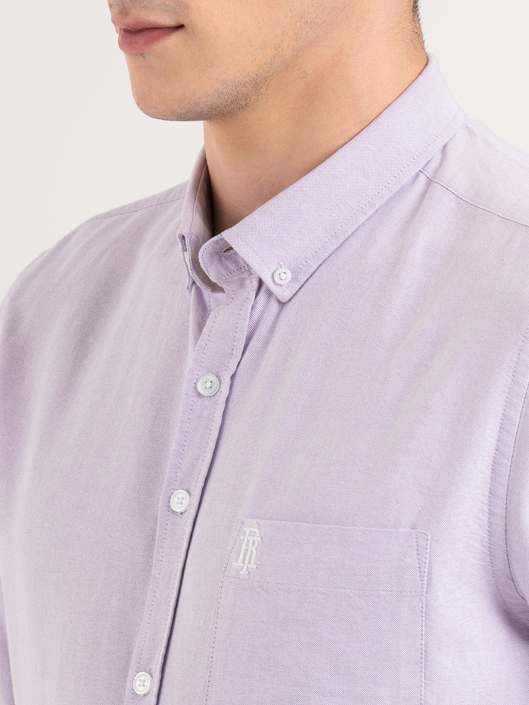 Mens Solid Oxford Shirt - Image 5