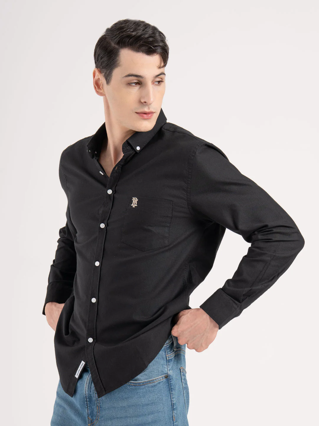 Mens Solid Oxford Shirt - Image 3