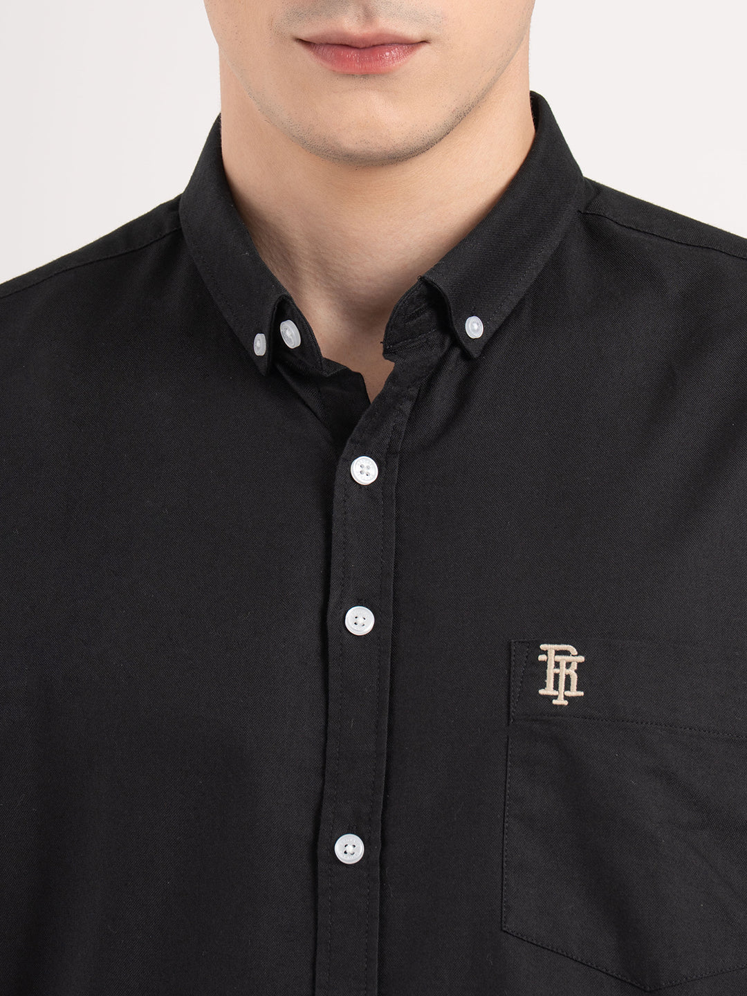Mens Solid Oxford Shirt - Image 5