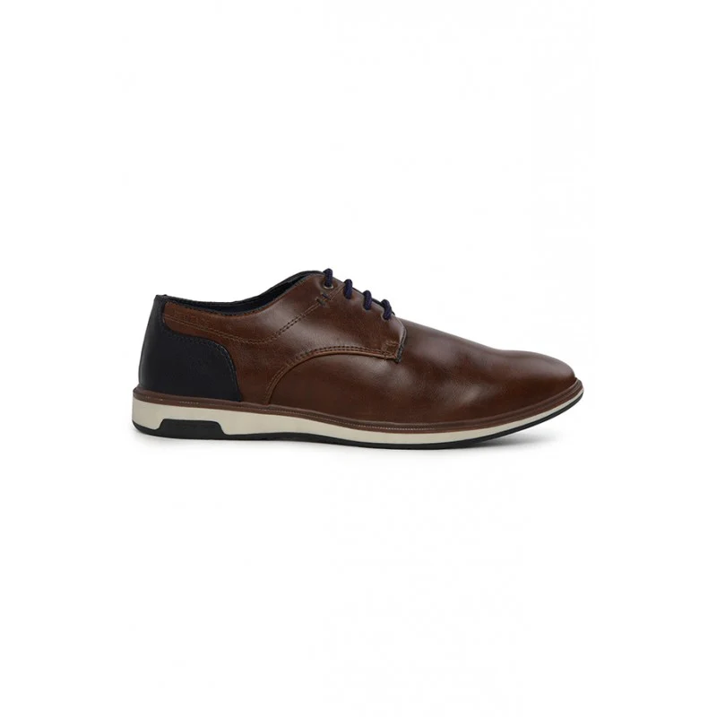 Men's Tan Derby Style Casual Shoes - Image 2