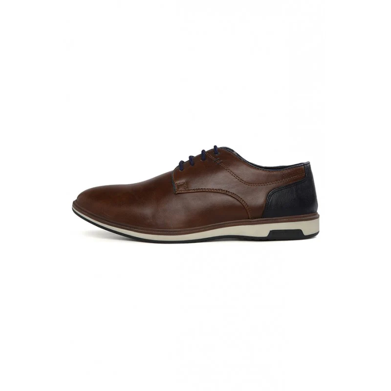 Men's Tan Derby Style Casual Shoes - Image 3