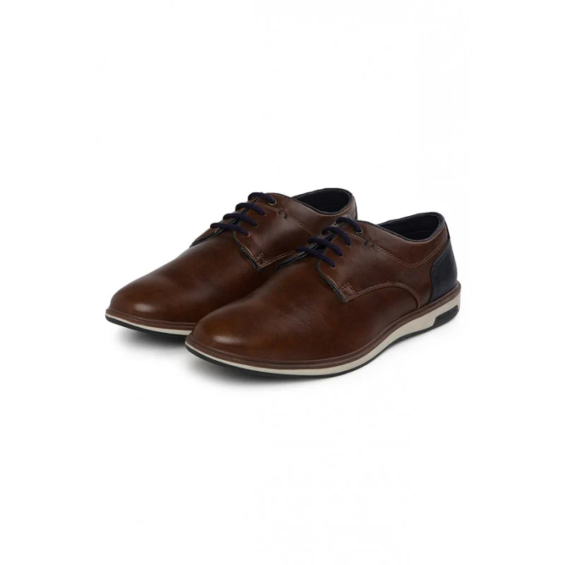 Men's Tan Derby Style Casual Shoes - Image 4