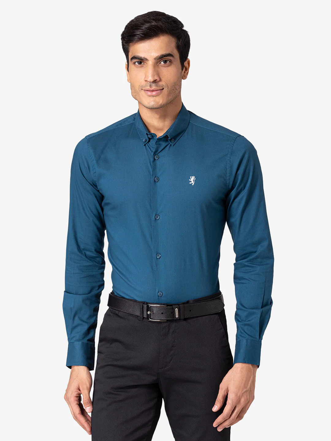 Men's Teal Full Sleeves Shirt - Image 2