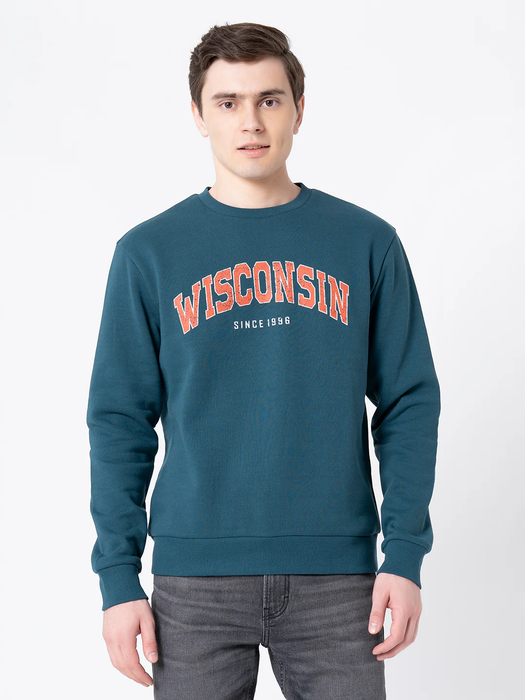 Men's Teal Graphic Print Sweatshirt - Image 2