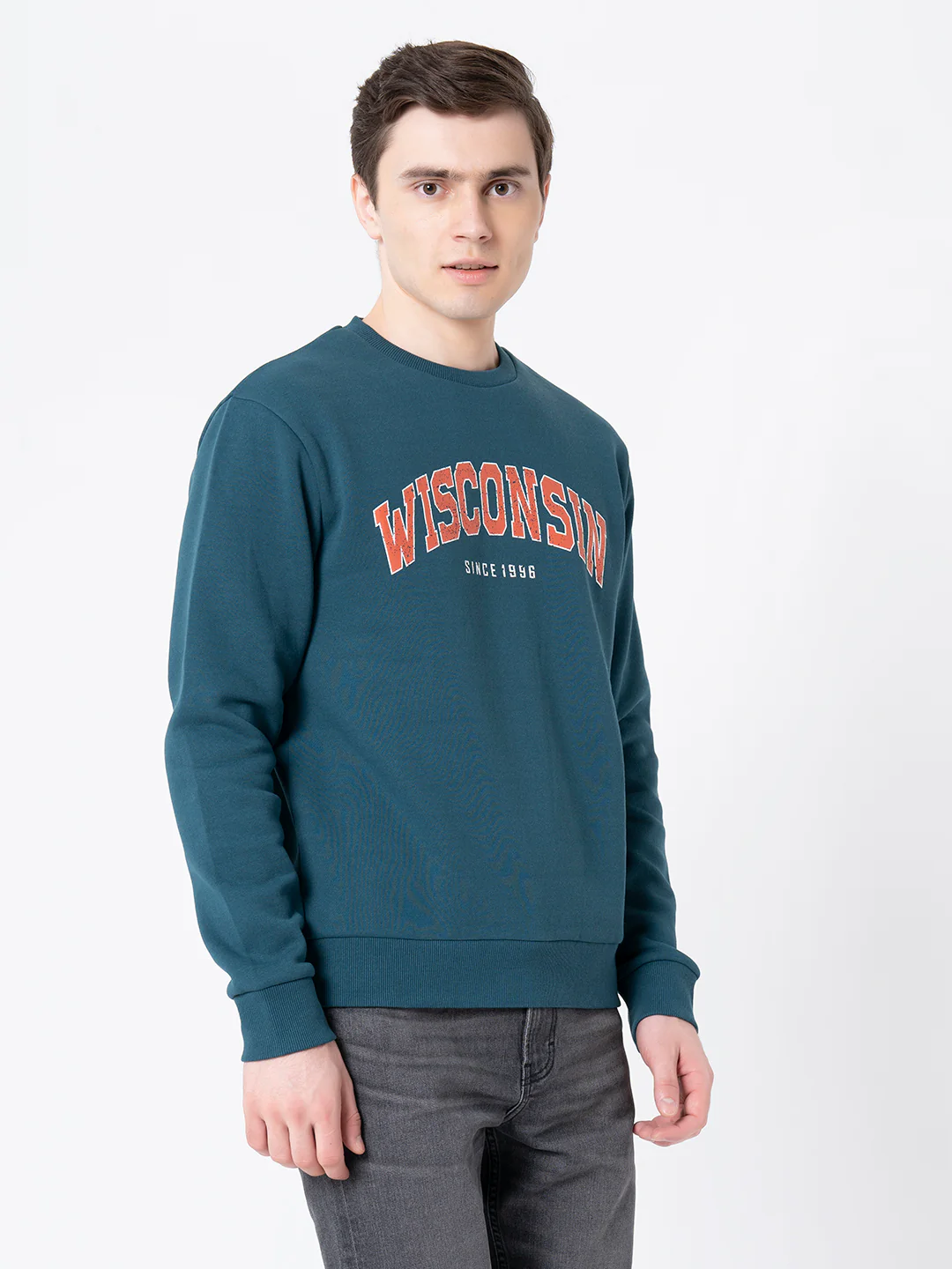 Men's Teal Graphic Print Sweatshirt - Image 3