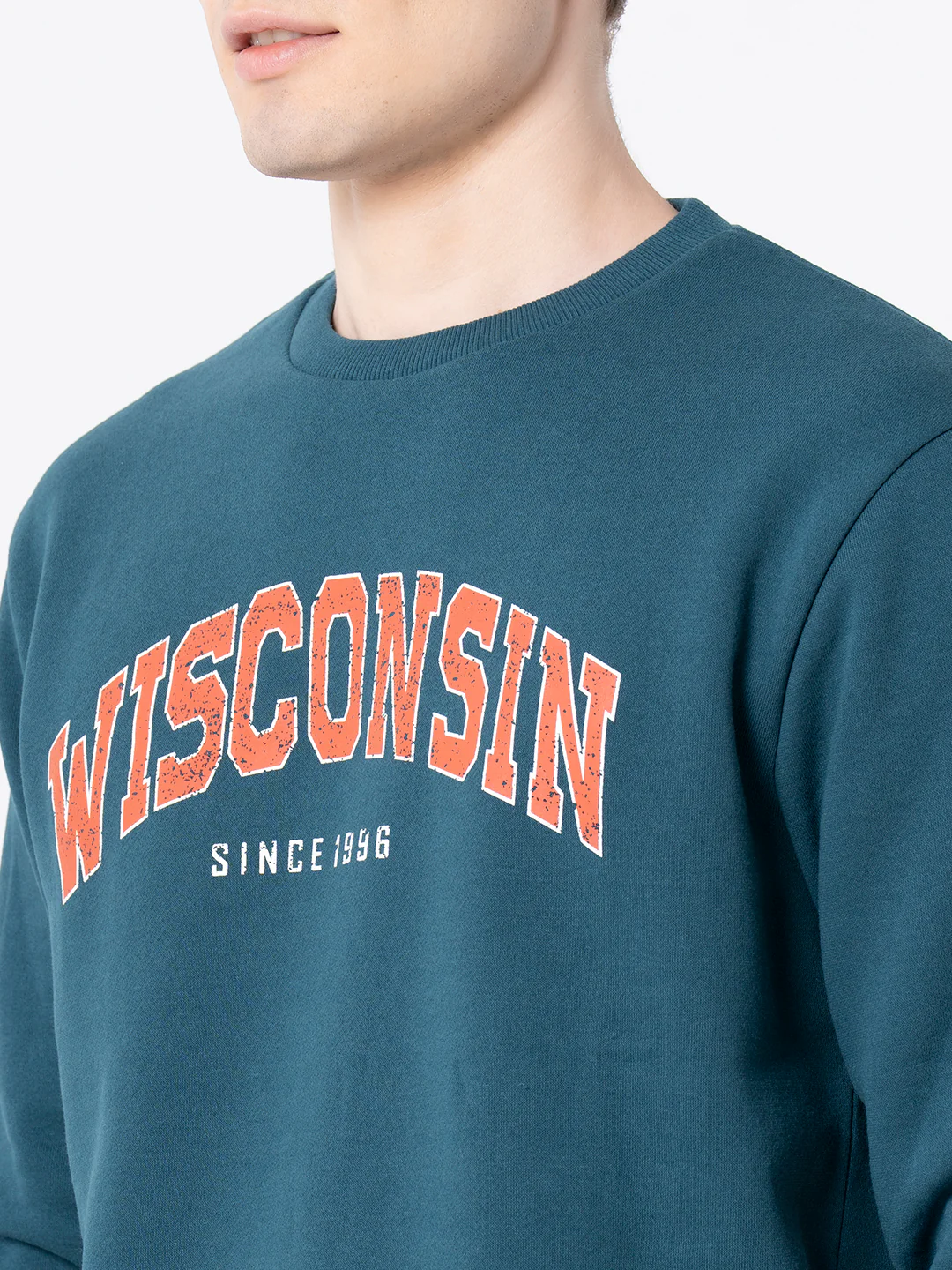 Men's Teal Graphic Print Sweatshirt - Image 5