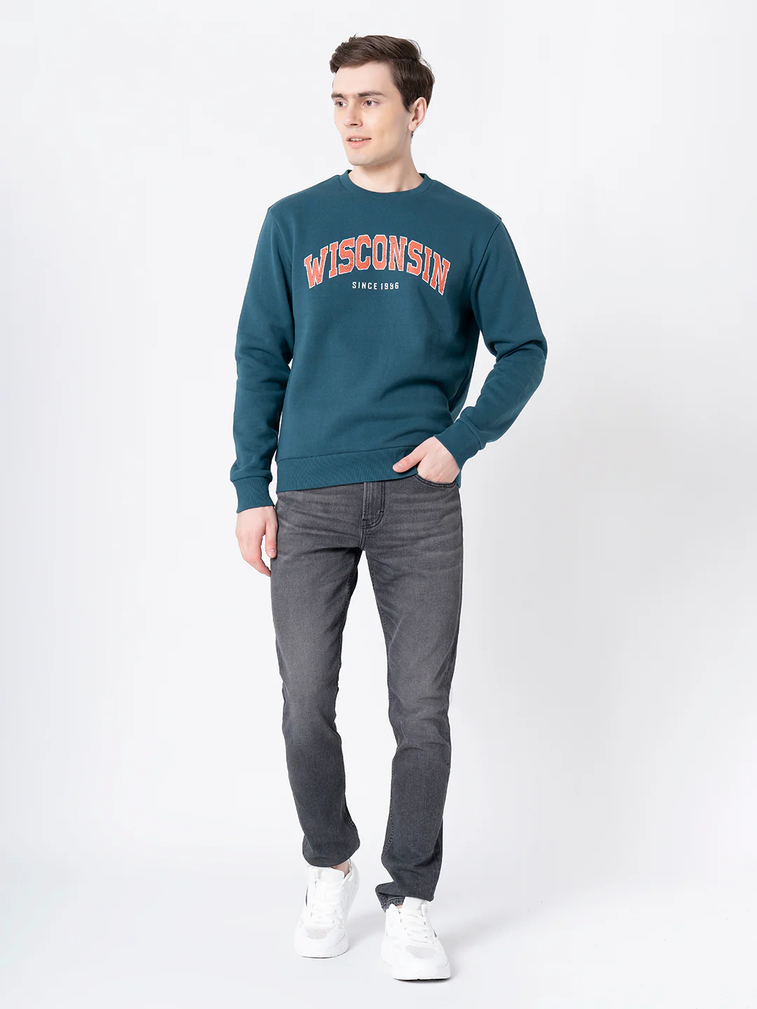 Men's Teal Graphic Print Sweatshirt - Image 6