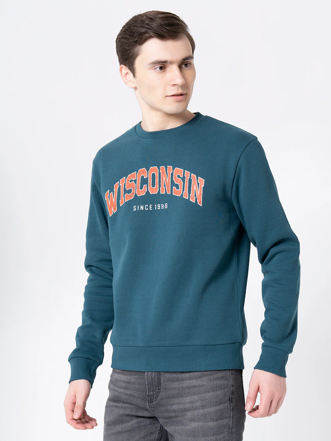 Men's Teal Graphic Print Sweatshirt - Image 7
