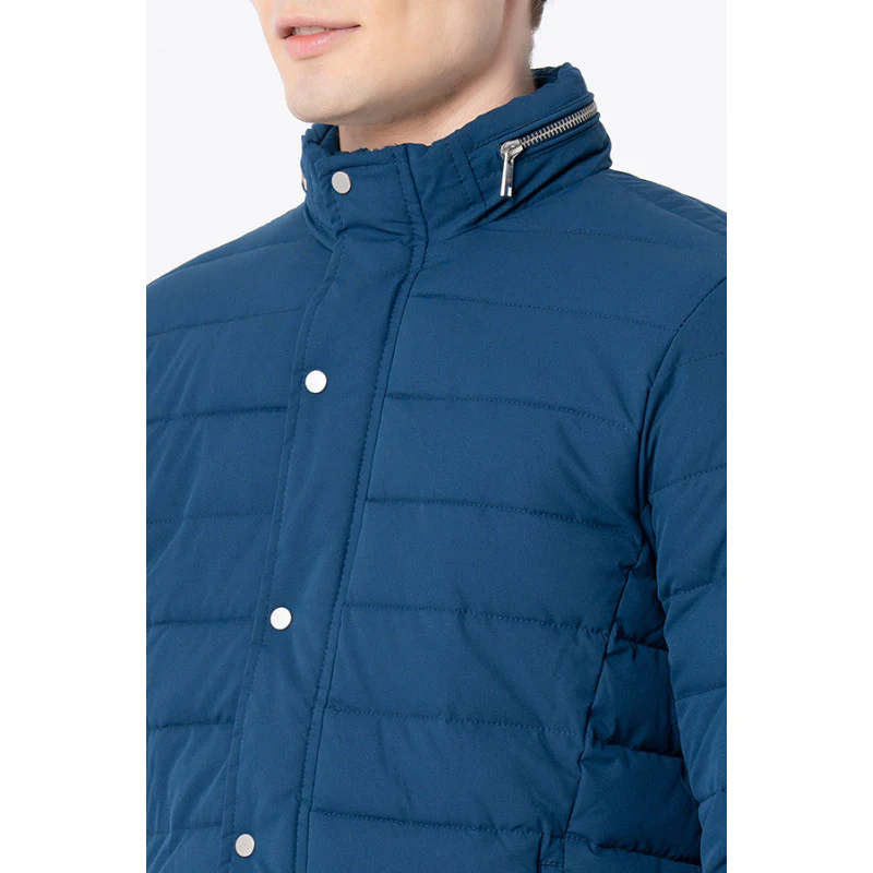 Men's Teal  Solid Jacket - Image 4
