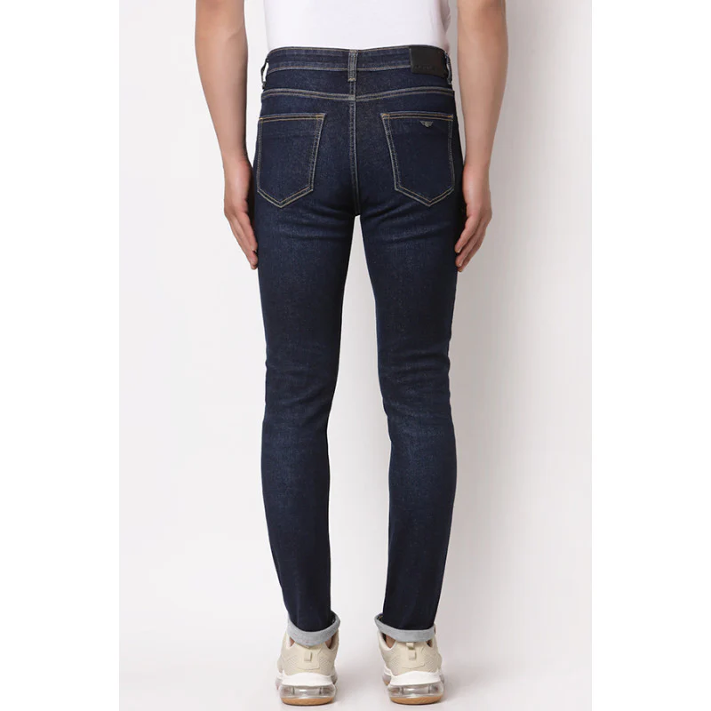 Men Tinted Dark Blue Jeans - Image 3