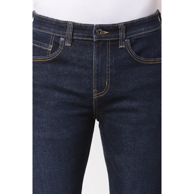 Men Tinted Dark Blue Jeans - Image 5