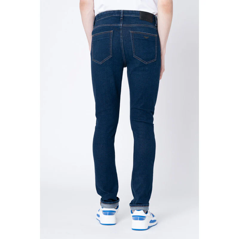 Men's Tinted Dark Blue Skinny Jeans - Image 3