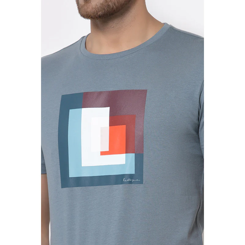Men Turquoise Printed T-Shirt - Image 5