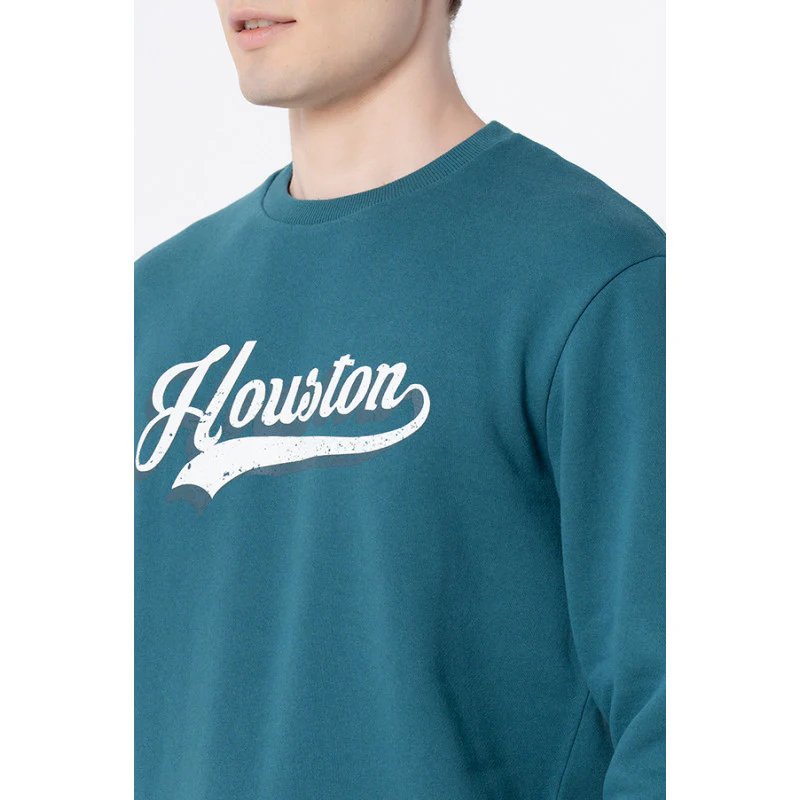 Men's Turquoise Graphic Print Sweatshirt - Image 4