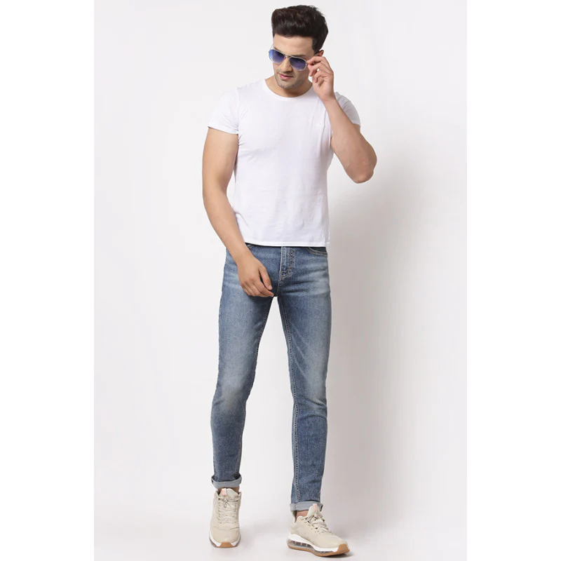 Men's Vintage Blue Denim Jeans - Image 4
