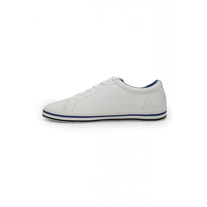 Men's White And Blue Sneakers - Image 4