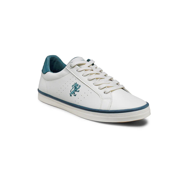 Men's White And Teal Sneakers - Image 2
