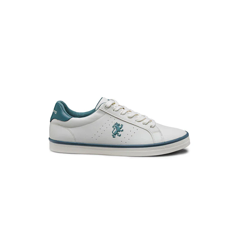 Men's White And Teal Sneakers - Image 3