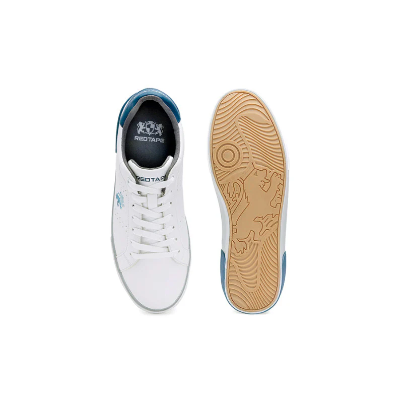 Men's White/Blue Sneakers - Image 6