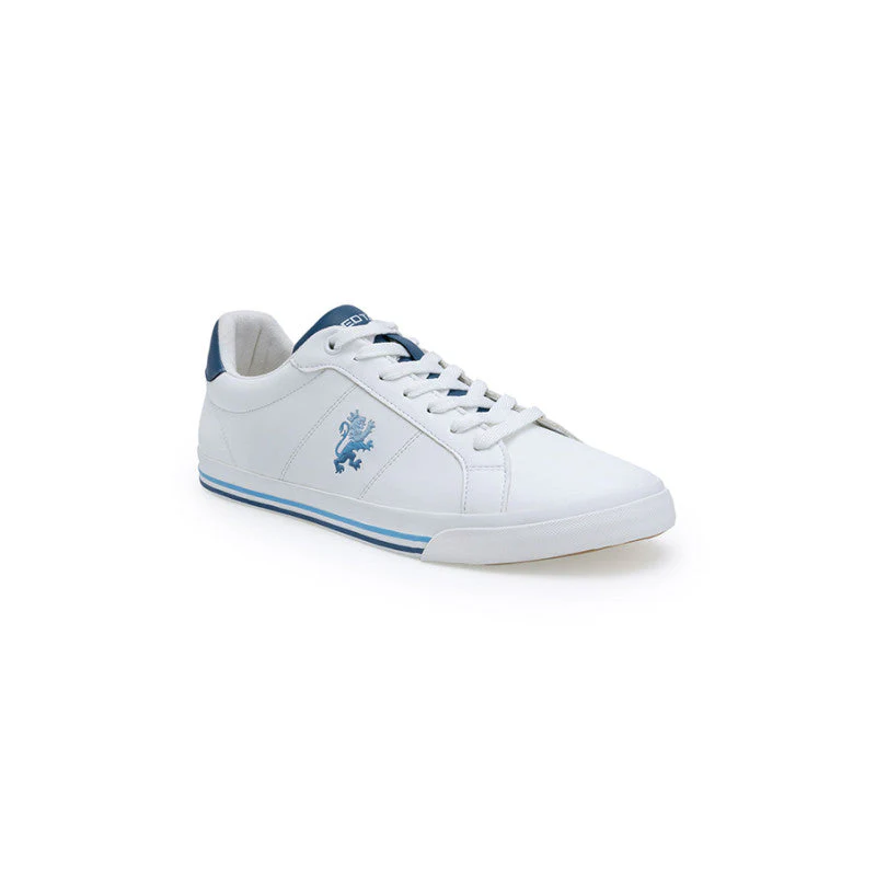 Men White & Blue Sneakers - Image 2