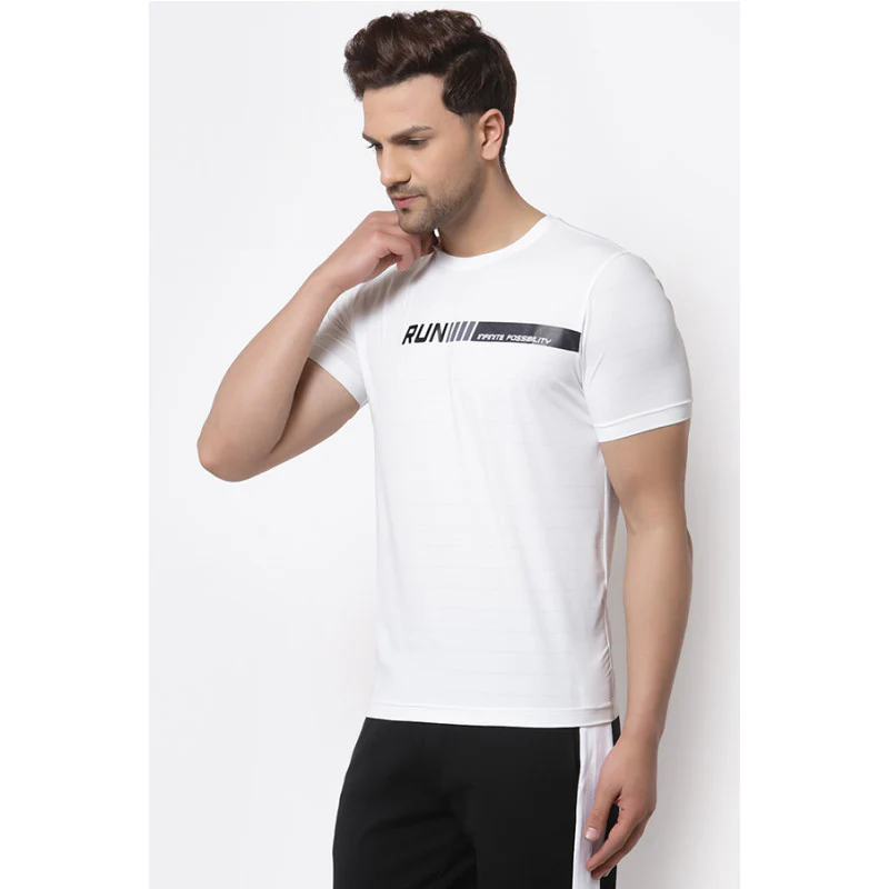 Men's White Active wear T-Shirt - Image 2
