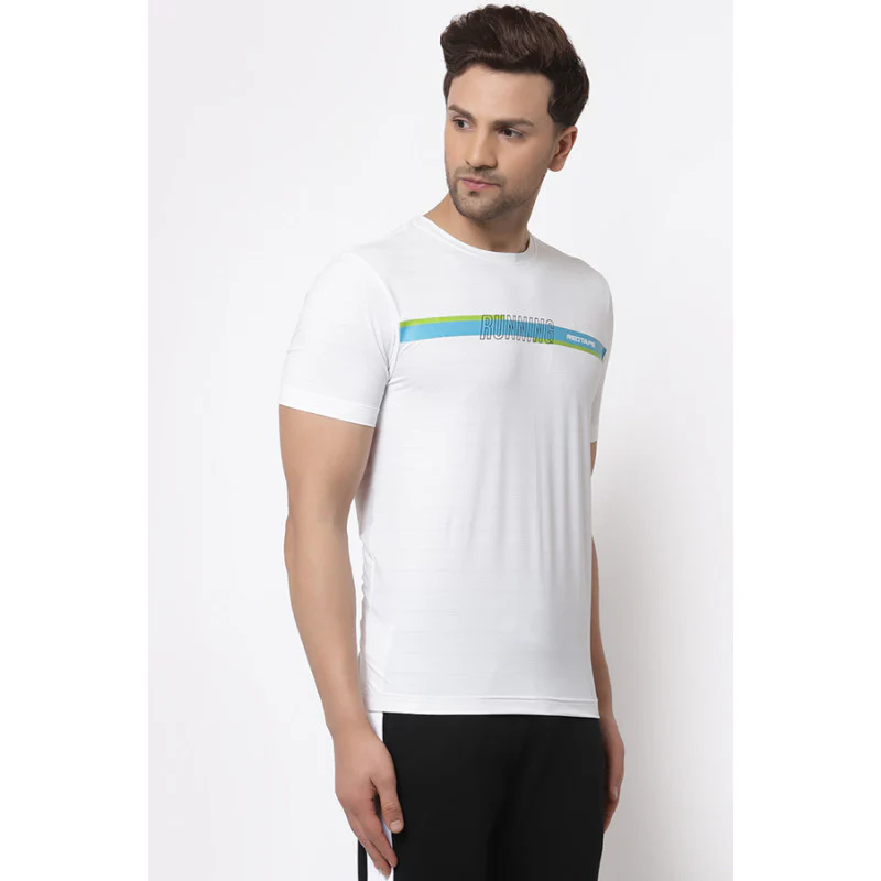 Men's White Active wear T-Shirt - Image 2
