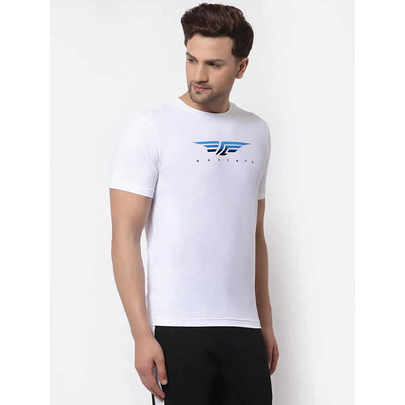 Men's White Active wear T-Shirt - Image 3