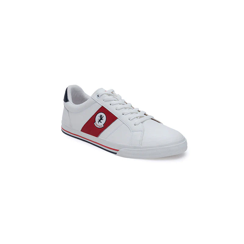 Men's White & Red Sneakers - Image 2
