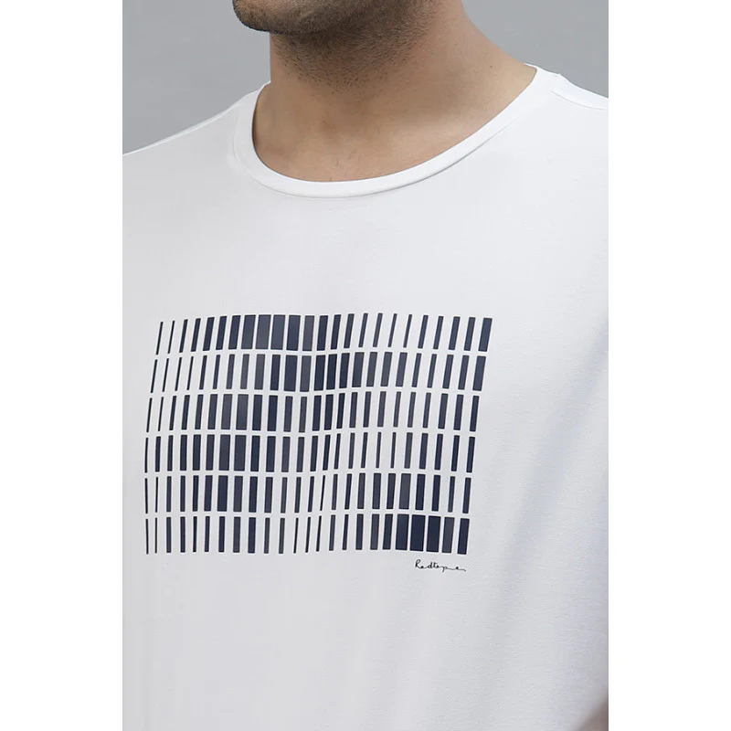 Men White Round Neck Activewear T-Shirt - Image 4