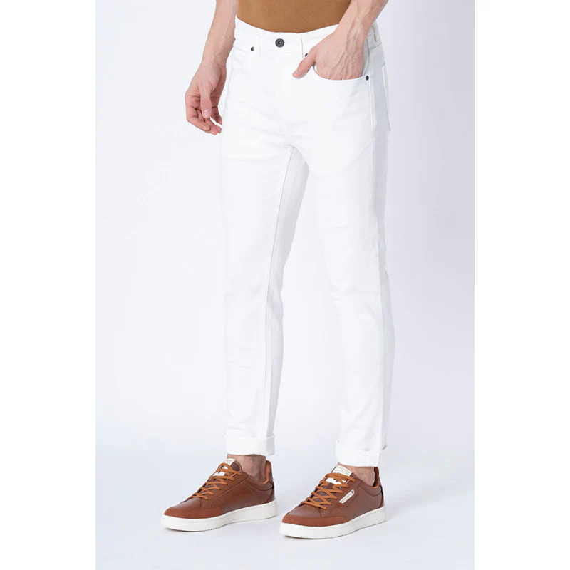 Men White Skinny Jeans - Image 2