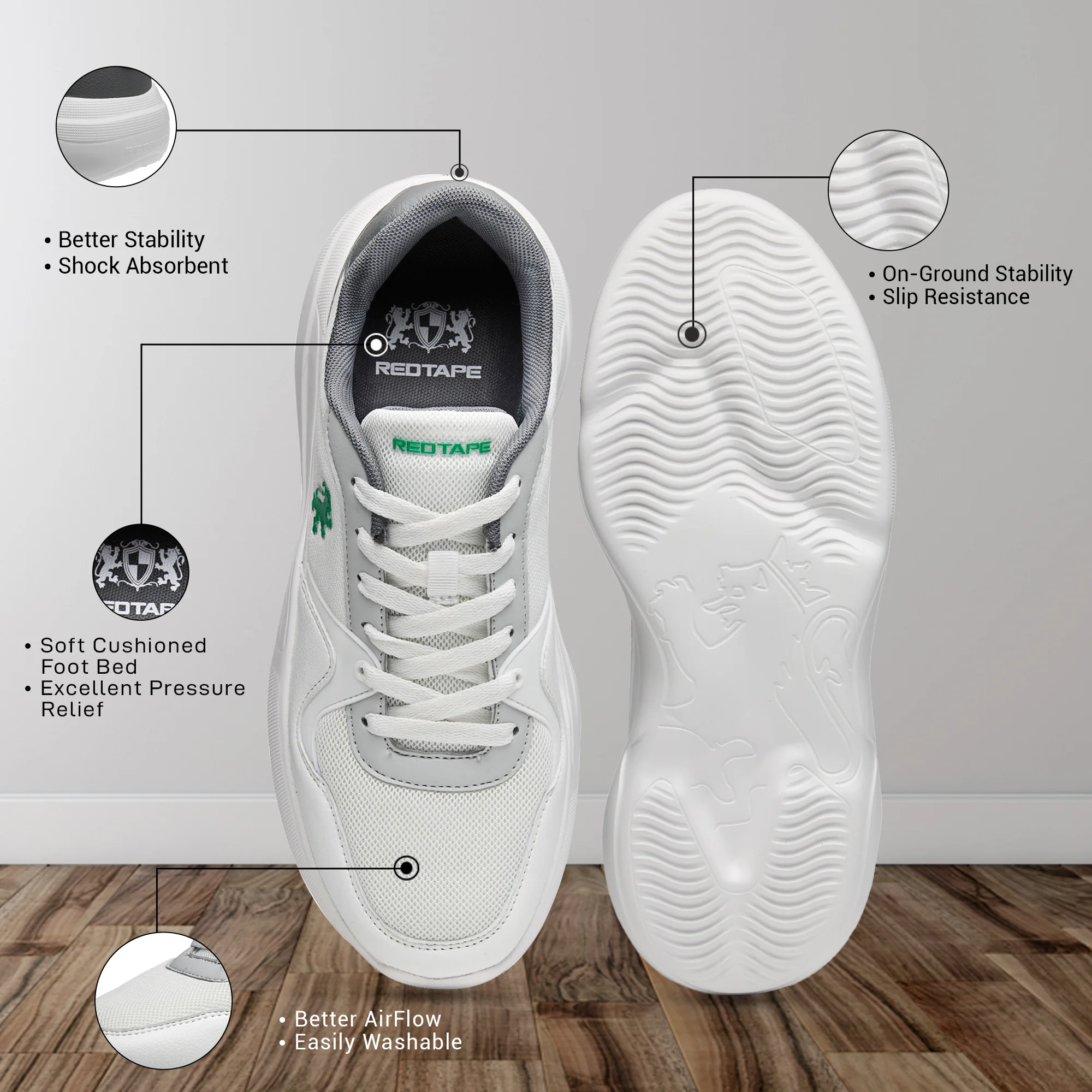 White Casual Sneaker Shoes for Men - Image 2