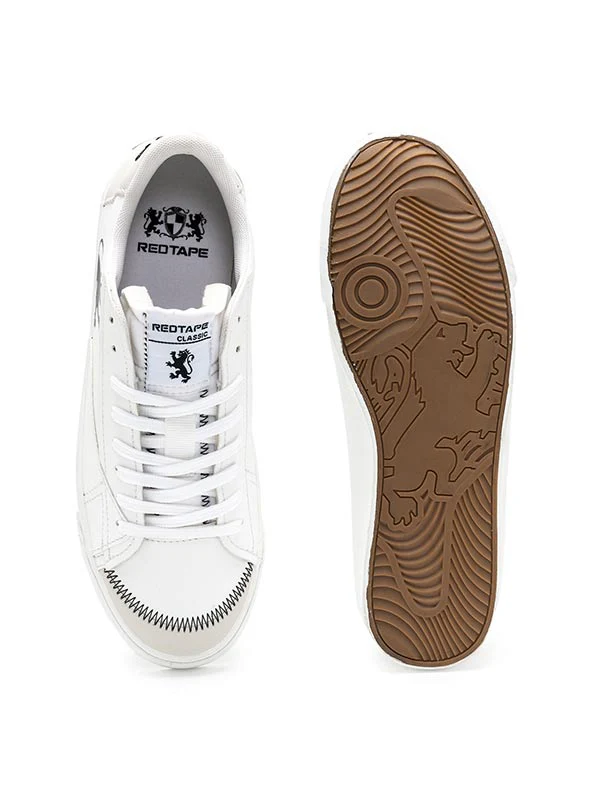 RedTape Mens White Vulcanised Shoes - Image 6