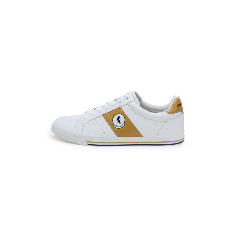 Men's White & Yellow Sneakers - Image 4