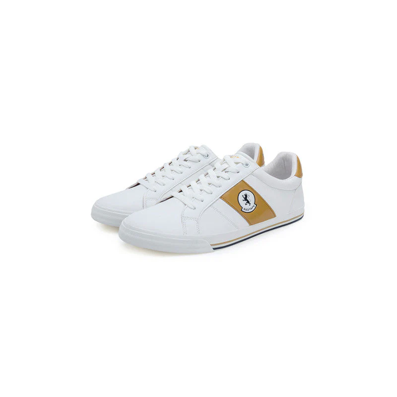 Men's White & Yellow Sneakers - Image 5