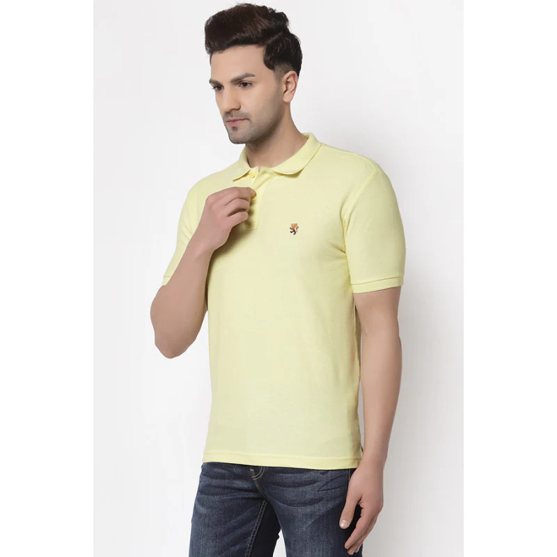 Men Yellow Collared T-Shirt - Image 2