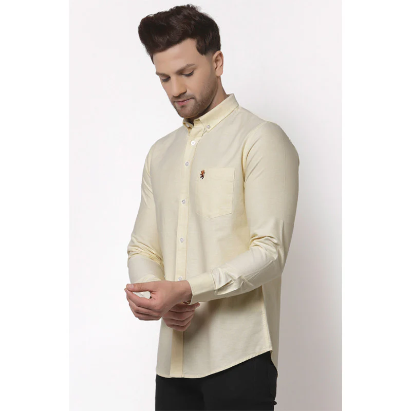 Men's Yellow Full Sleeves Casual Shirt - Image 2