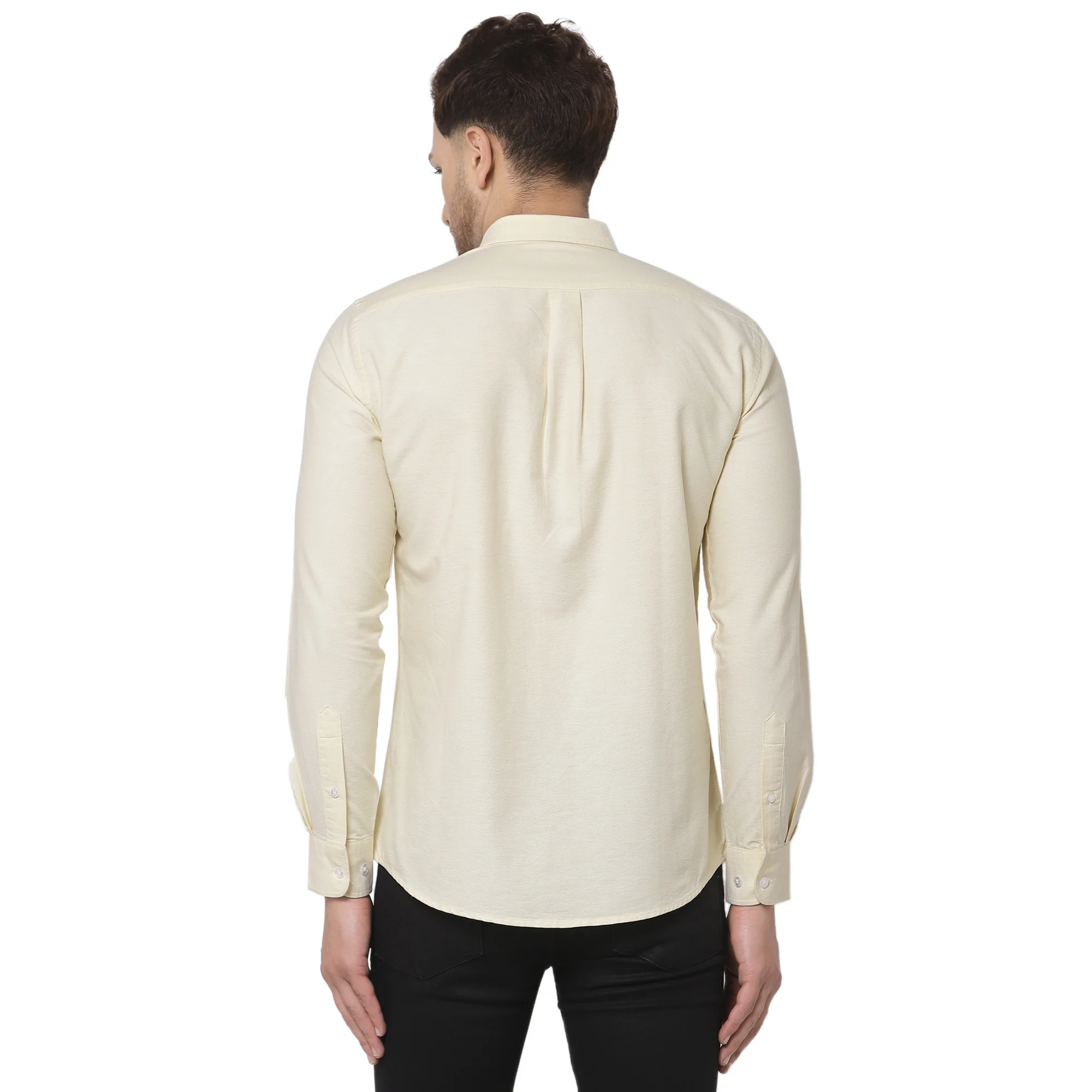 Men's Yellow Full Sleeves Casual Shirt - Image 3