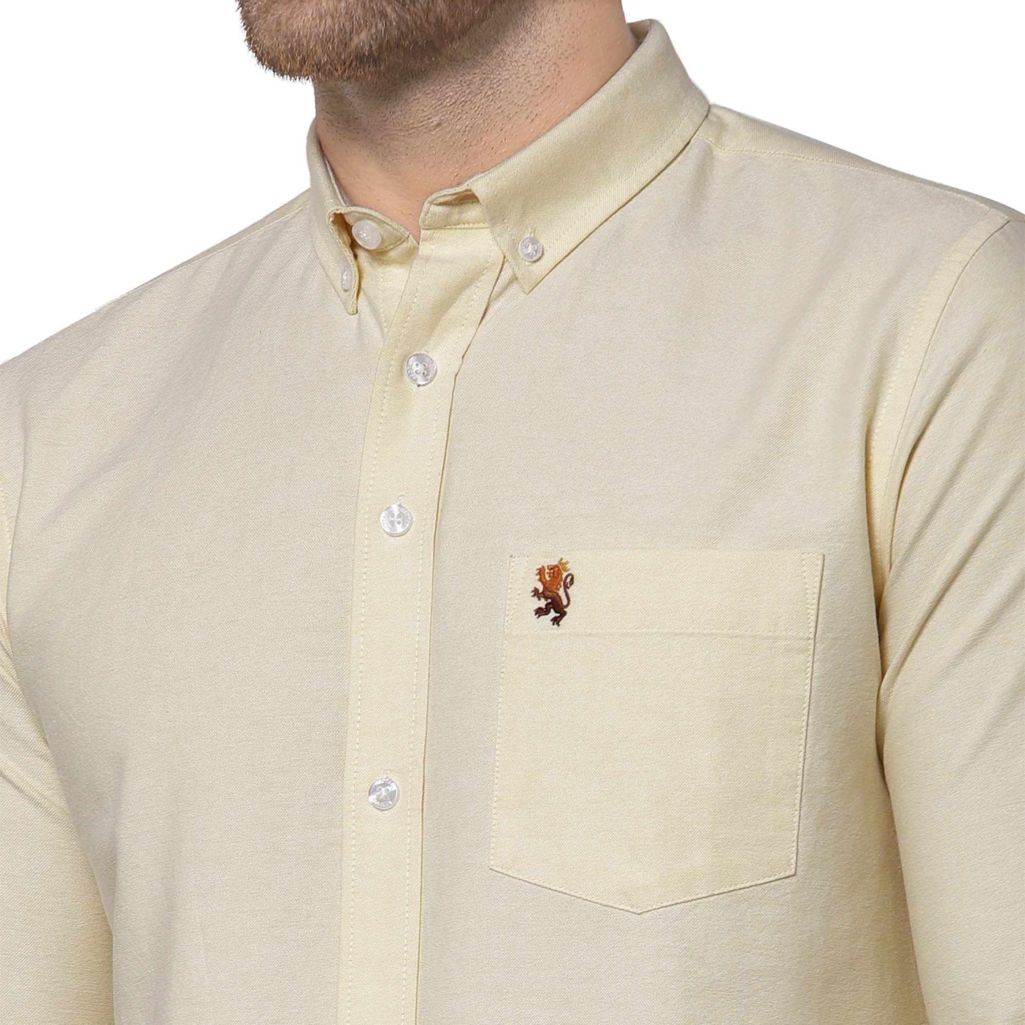 Men's Yellow Full Sleeves Casual Shirt - Image 5