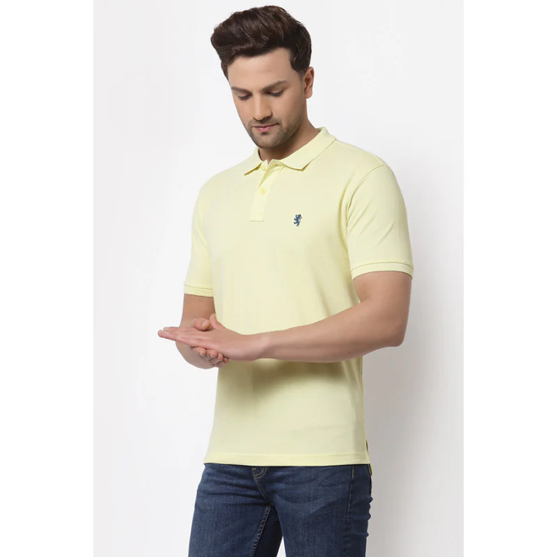 Men's Yellow Polo Neck T-Shirt - Image 2