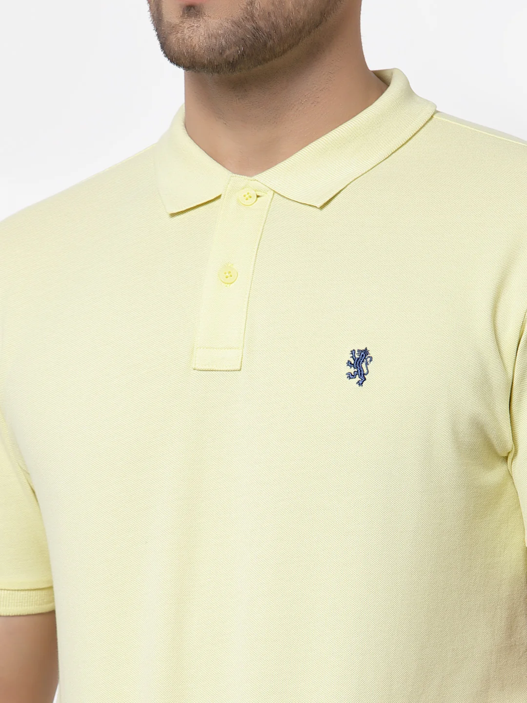 Men's Yellow Polo Neck T-Shirt - Image 3