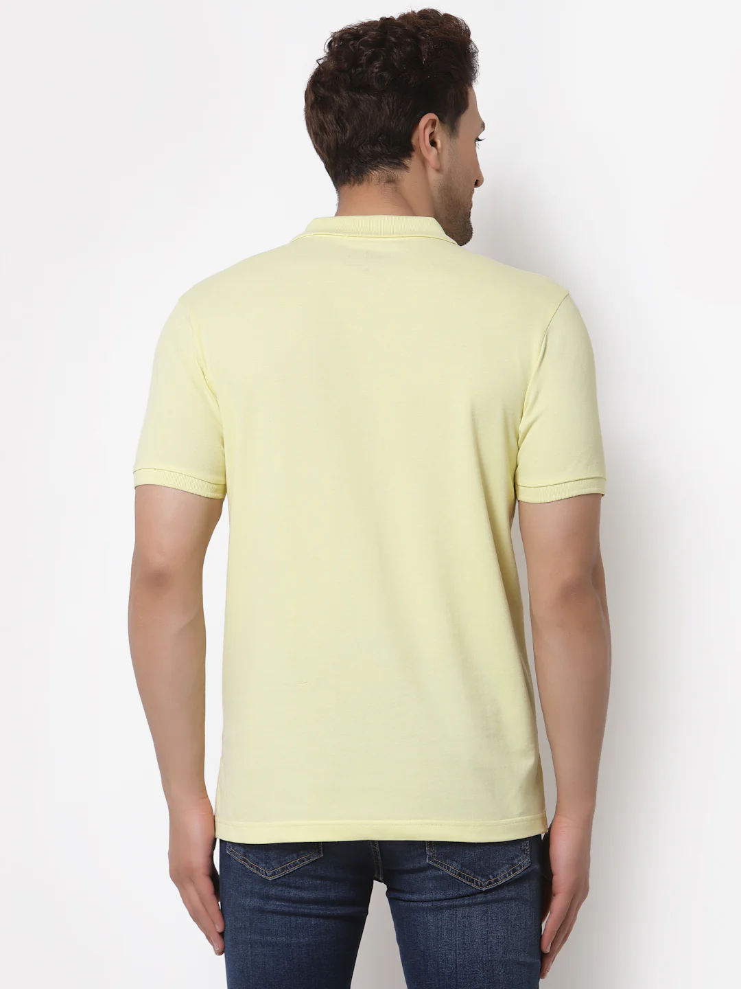 Men's Yellow Polo Neck T-Shirt - Image 4