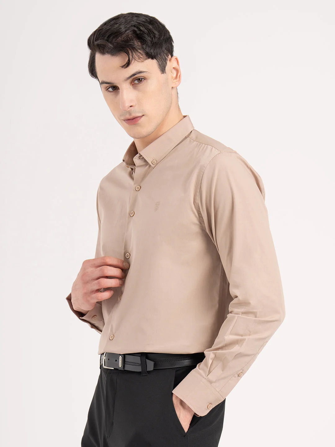 Mens Full Sleeve Solid Shirt - Image 3