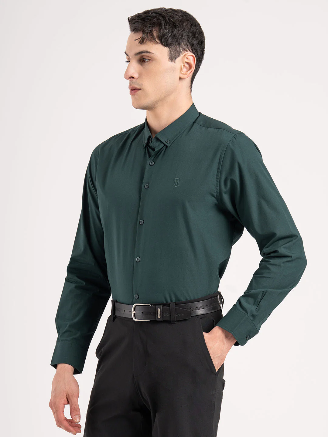 Mens Full Sleeve Solid Shirt - Image 3